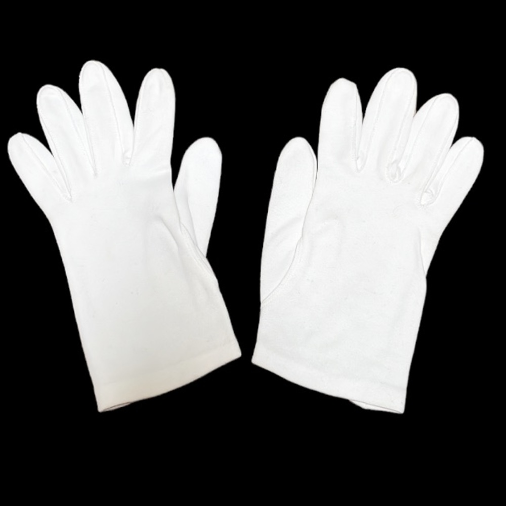 Vintage white short felt driving gloves one size